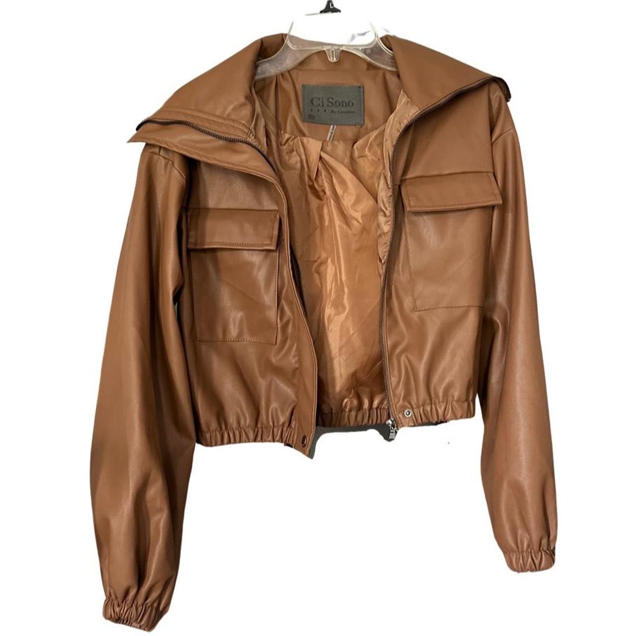 Crop faux leather jacket Bought from TJ Maxx Worn once Depop