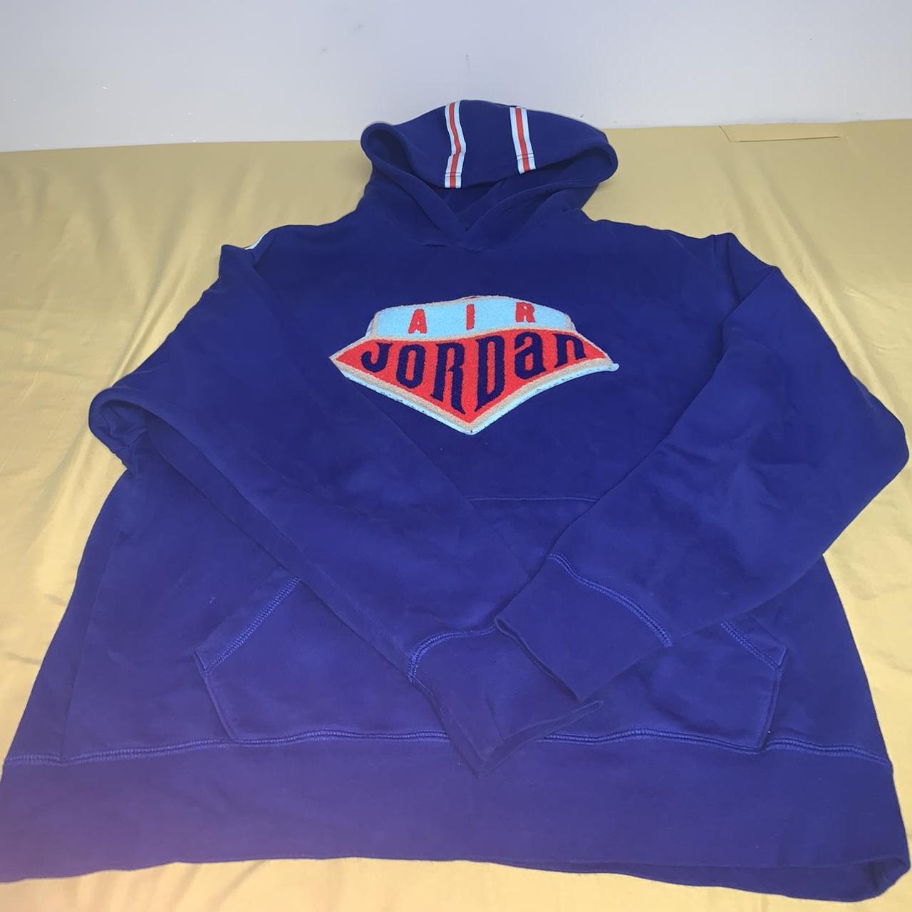 Jordan Men's Blue Hoodie Depop