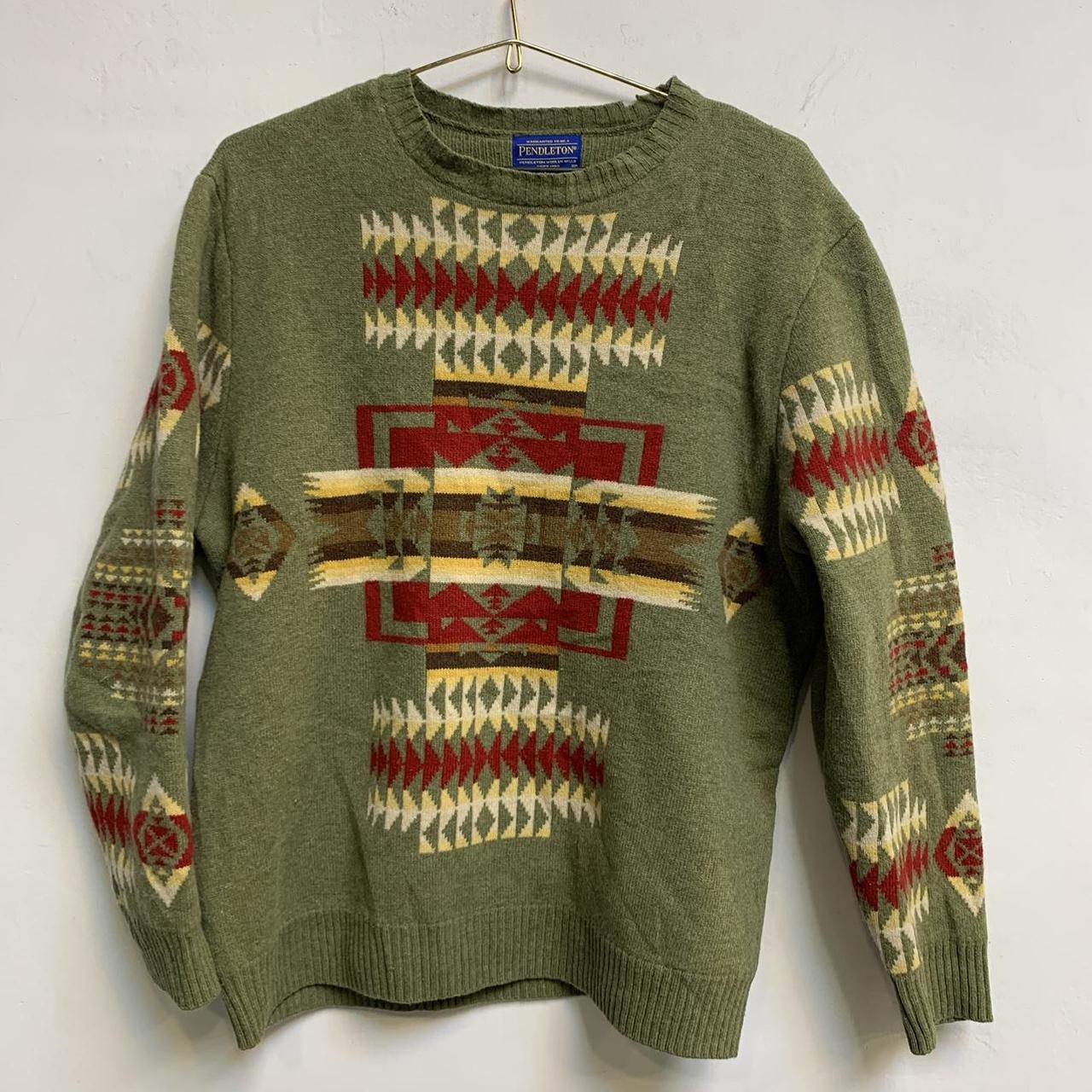 Pendleton winter wool sweater Vintage 100% lambs... - Depop