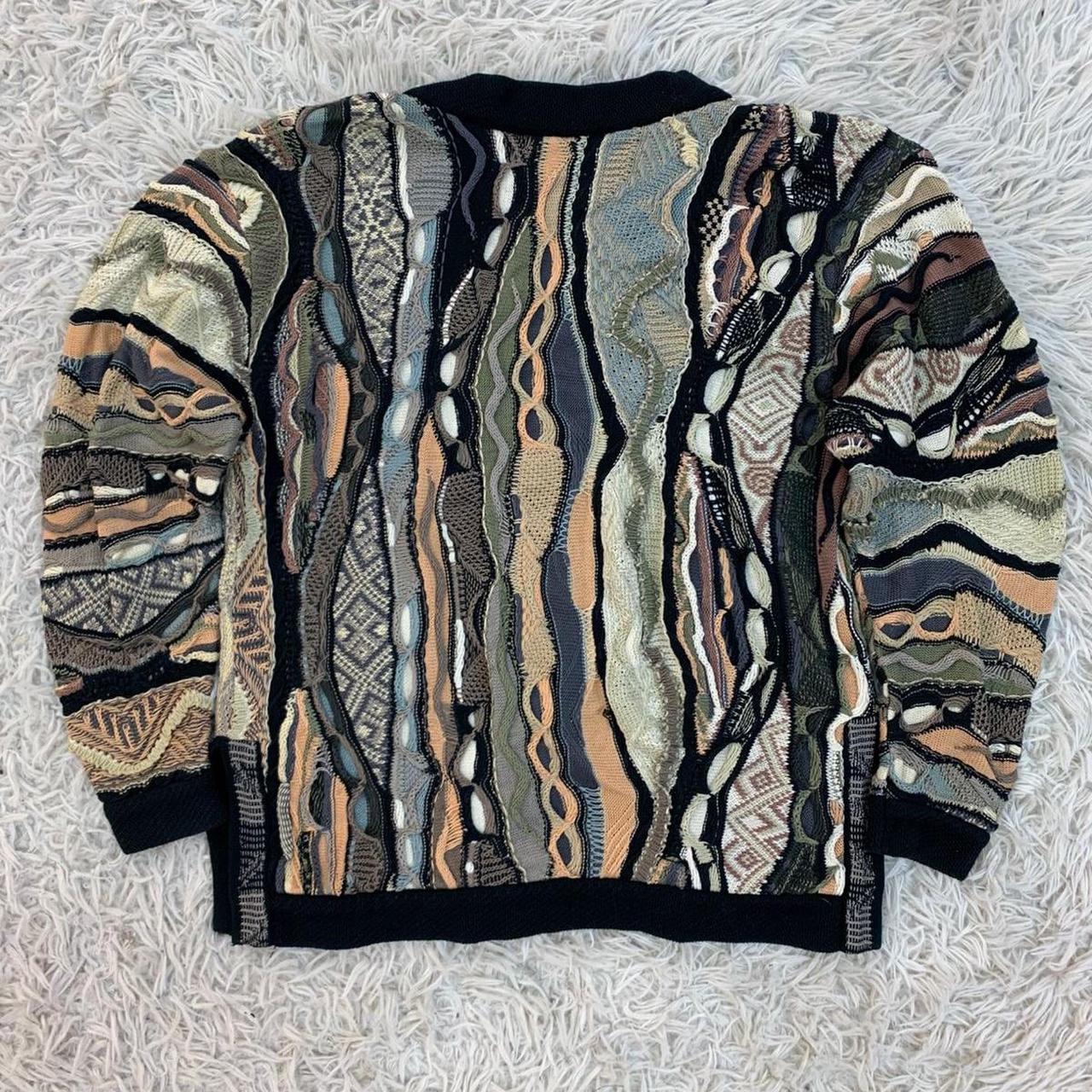 Vintage 90s COOGI 3D Pattern Knit Cardigan Purple | Depop