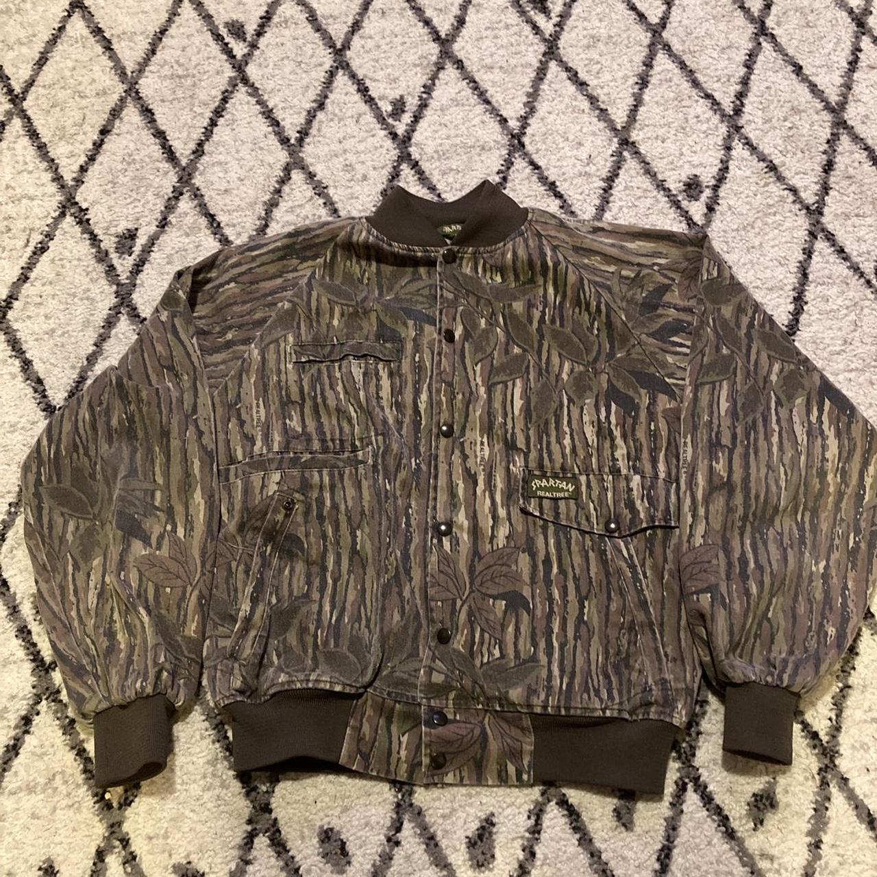 Vintage Spartan Realtree Camo Bomber Jacket - Size... - Depop