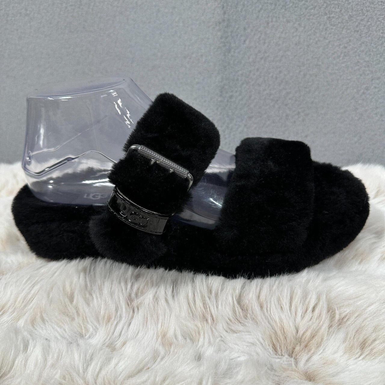 Ugg Fuzz Yeah Slipper Sandals Womens 8 Black Depop