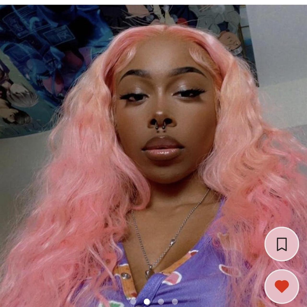Custom pink bust down!😂 Lace front wig (Worn once)... Depop