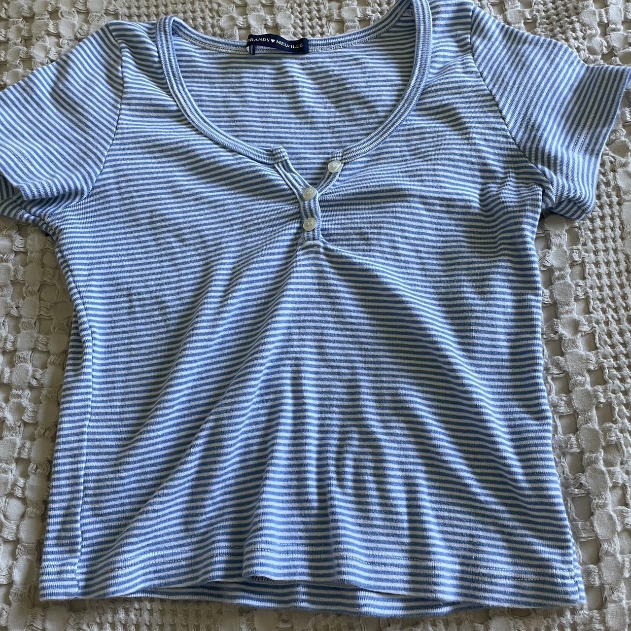 brandy melville striped shirt #brandymelville... - Depop