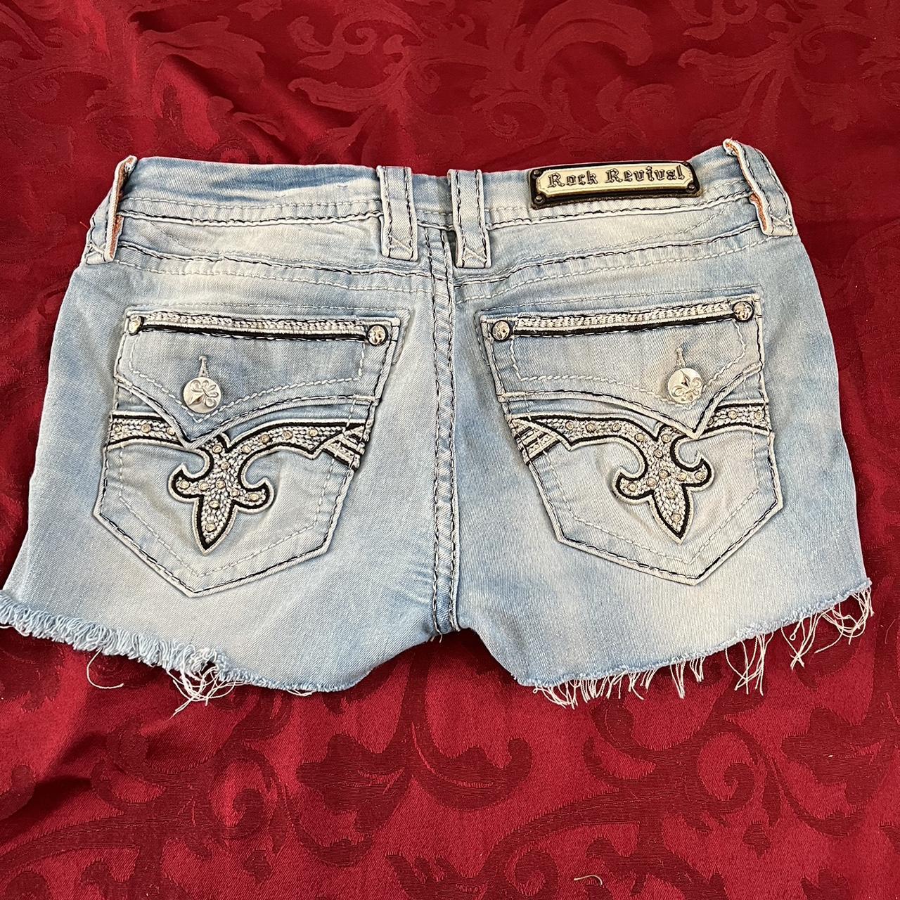 Rock revival frayed shorts 🎸 have stretch to them... - Depop