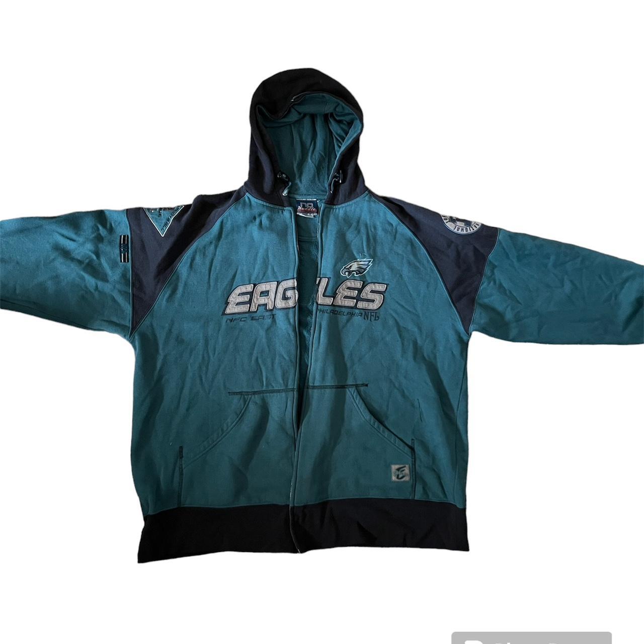 Men's Black Philadelphia Eagles Retro Full-Zip Hoodie