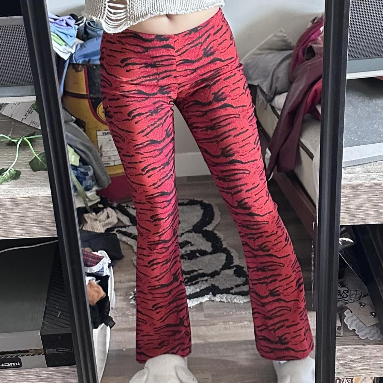 Red best sale zebra pants