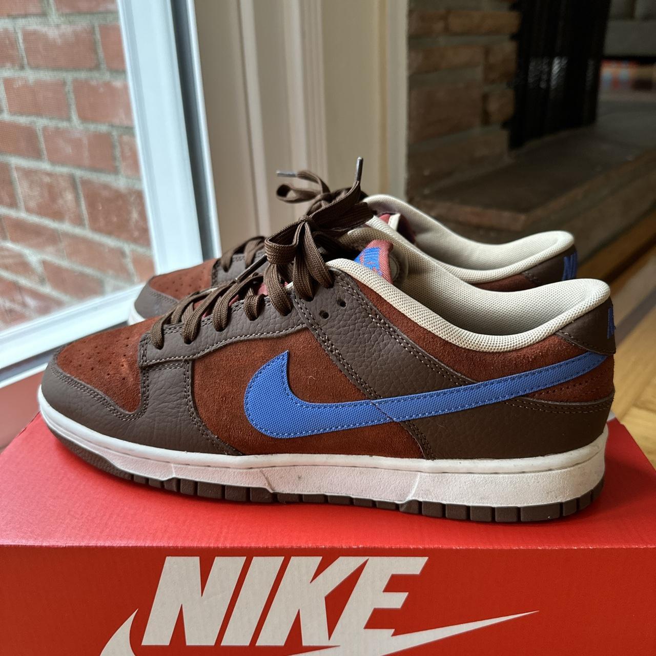 Nike Men's Blue and Brown Trainers Depop