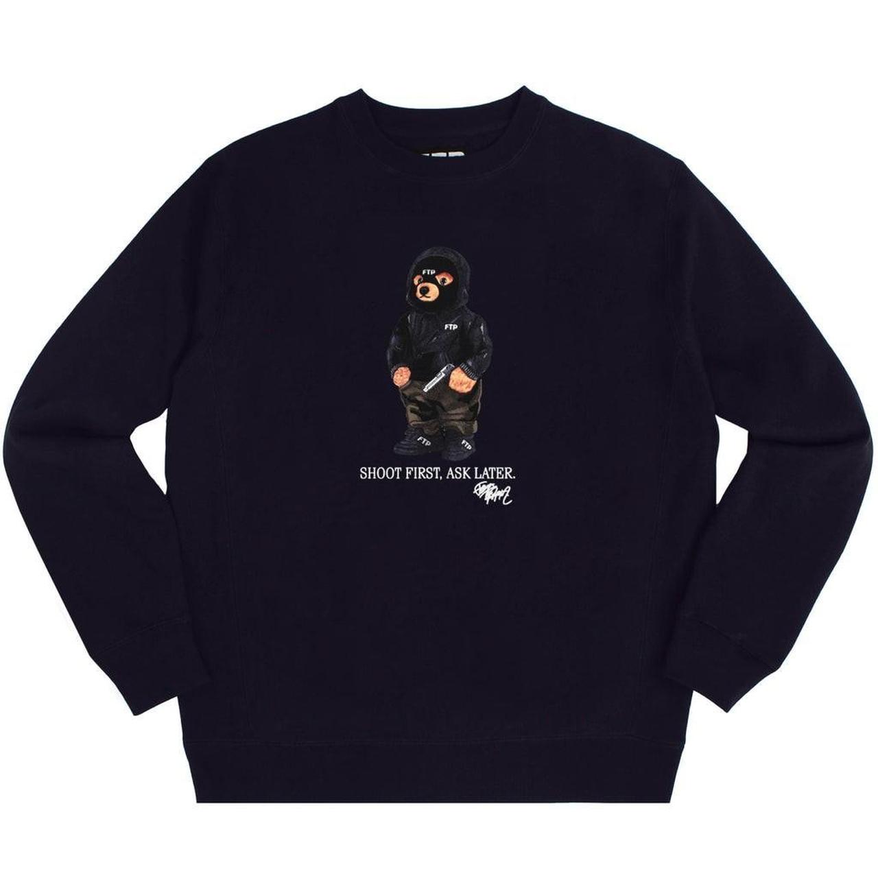 FTP Hooded Bear Crewneck (Navy, L) Very high... - Depop