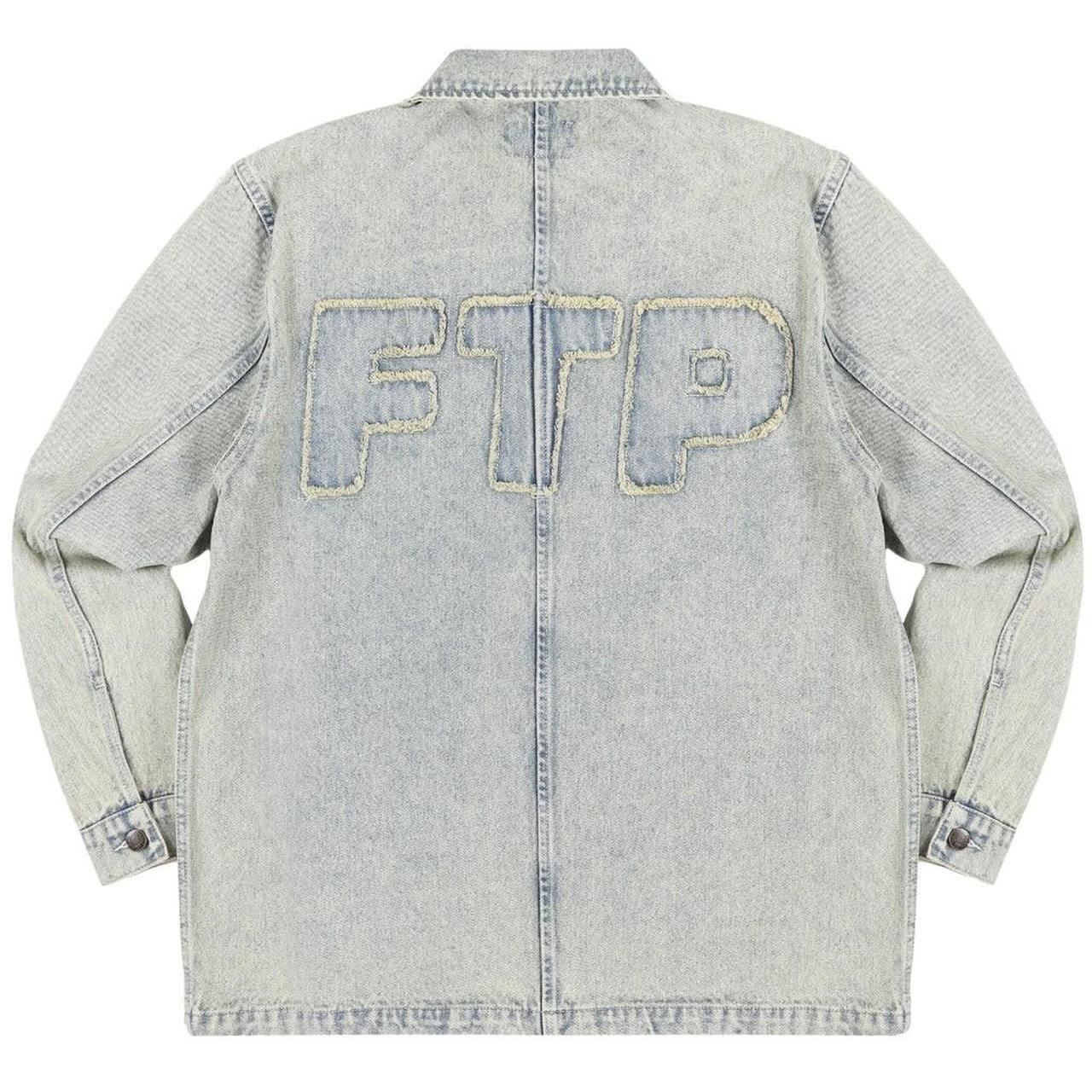 FTP Frayed Denim Logo Chore Jacket (Dirt Wash, | Depop