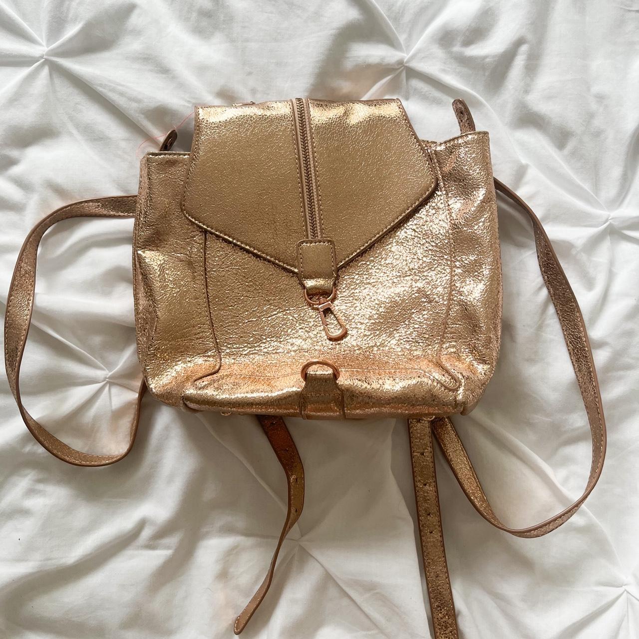 Backpack rose cheap gold zip