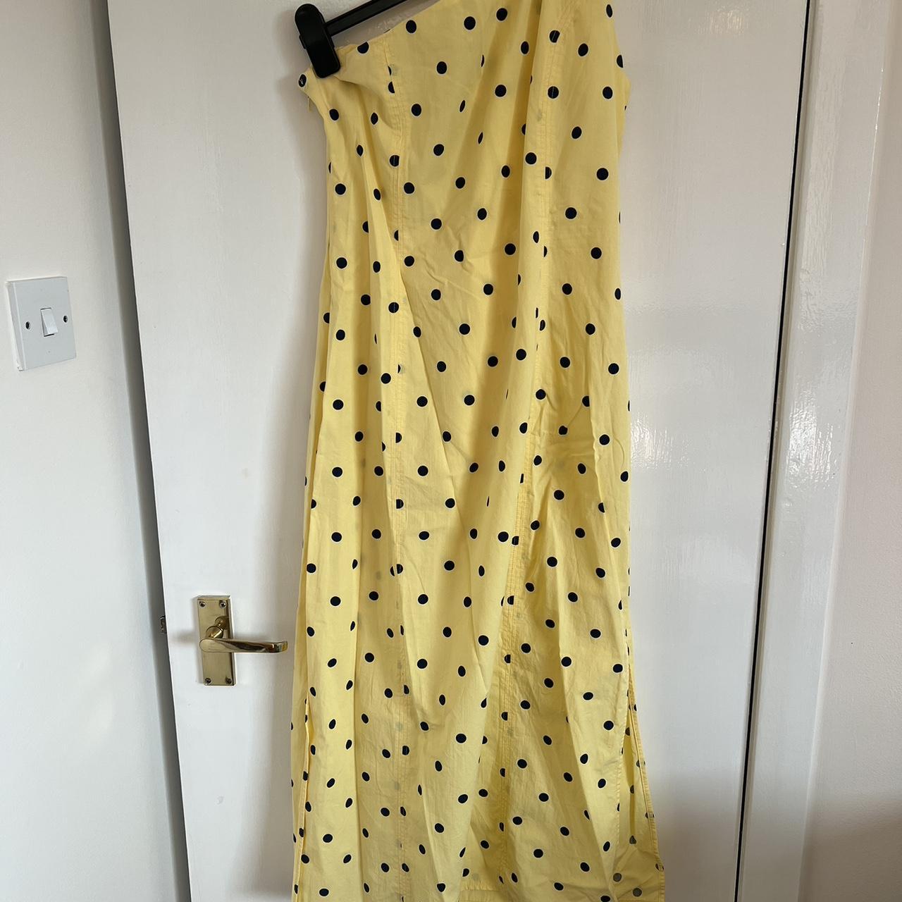 ASOS yellow polka dot dress Size 14 Worn once Depop