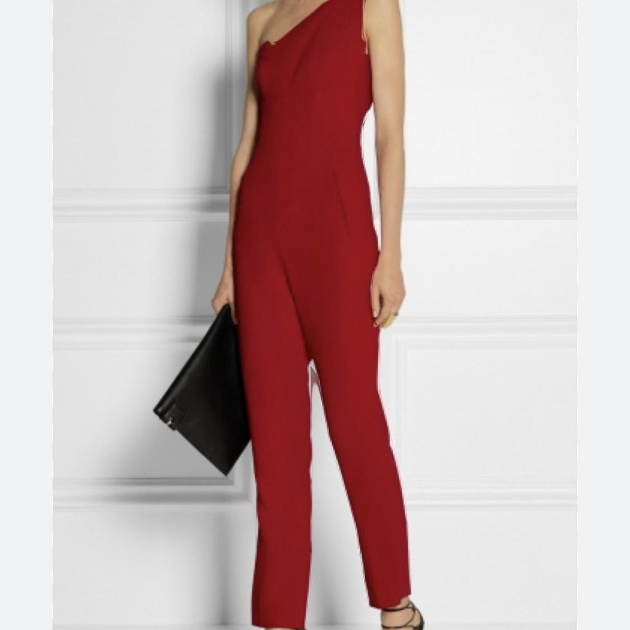 ROLAND MOURET red Nortoni jumpsuit. As seen on