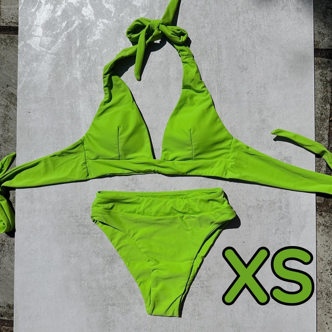 Salty Bottom Swim sample green bikini set top,... Depop