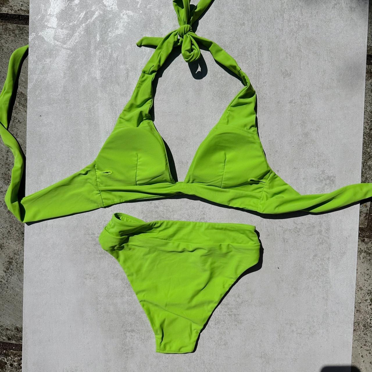 Salty Bottom Swim sample green bikini set top,... Depop