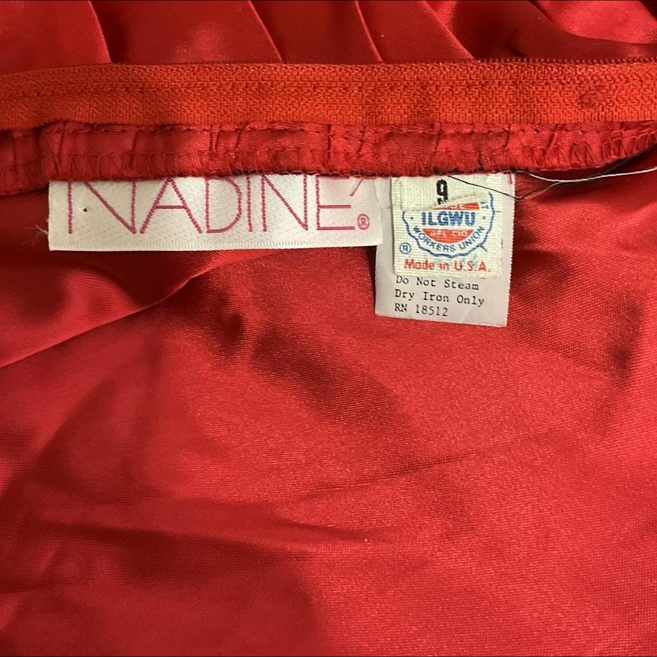 Vintage Nadine Womens Satin Formal Dress Size 9 Red... - Depop