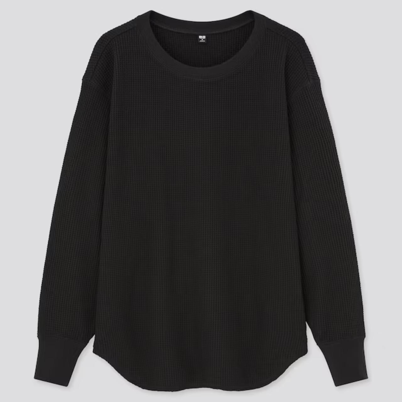 Waffle crew neck clearance uniqlo