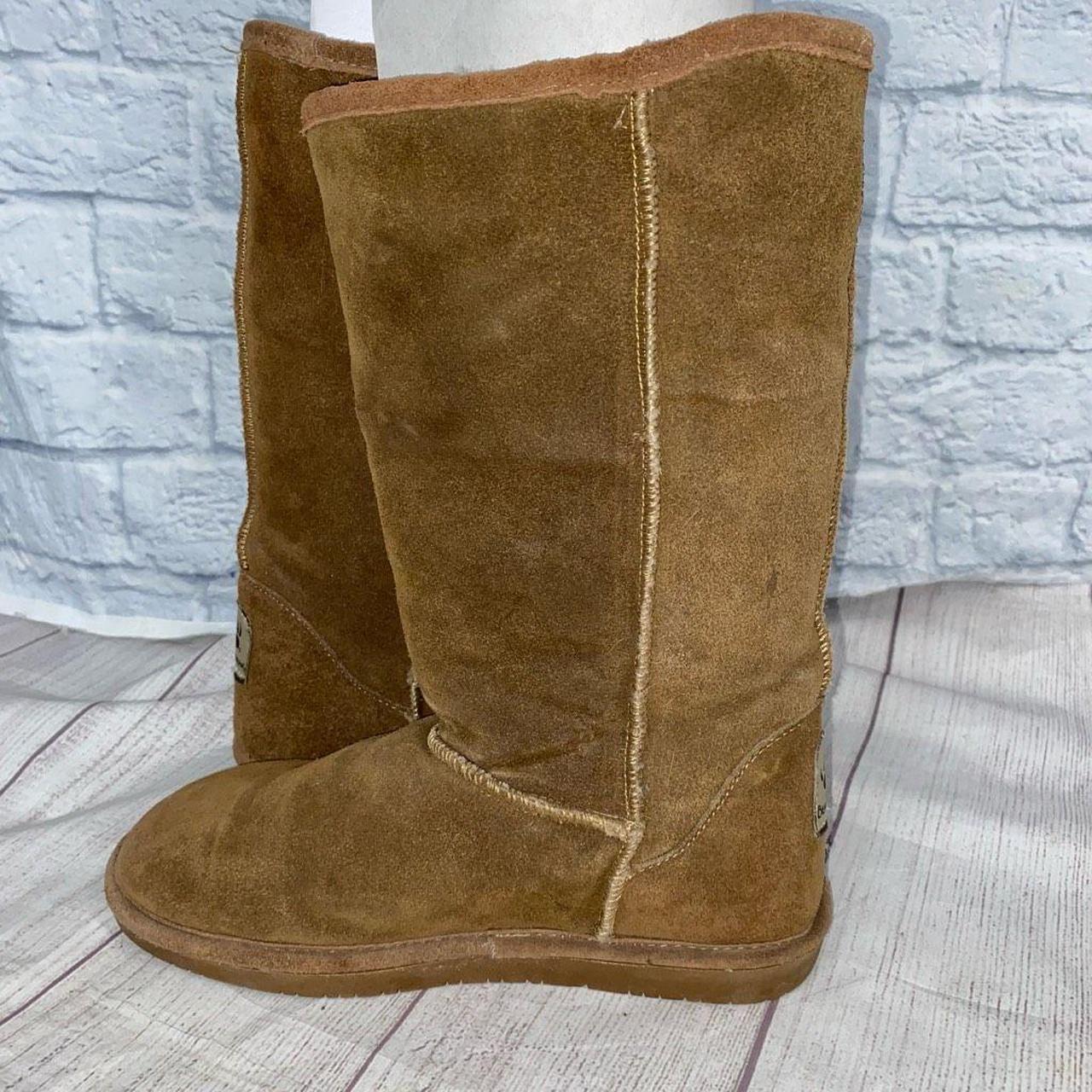 tall tan bearpaw boots