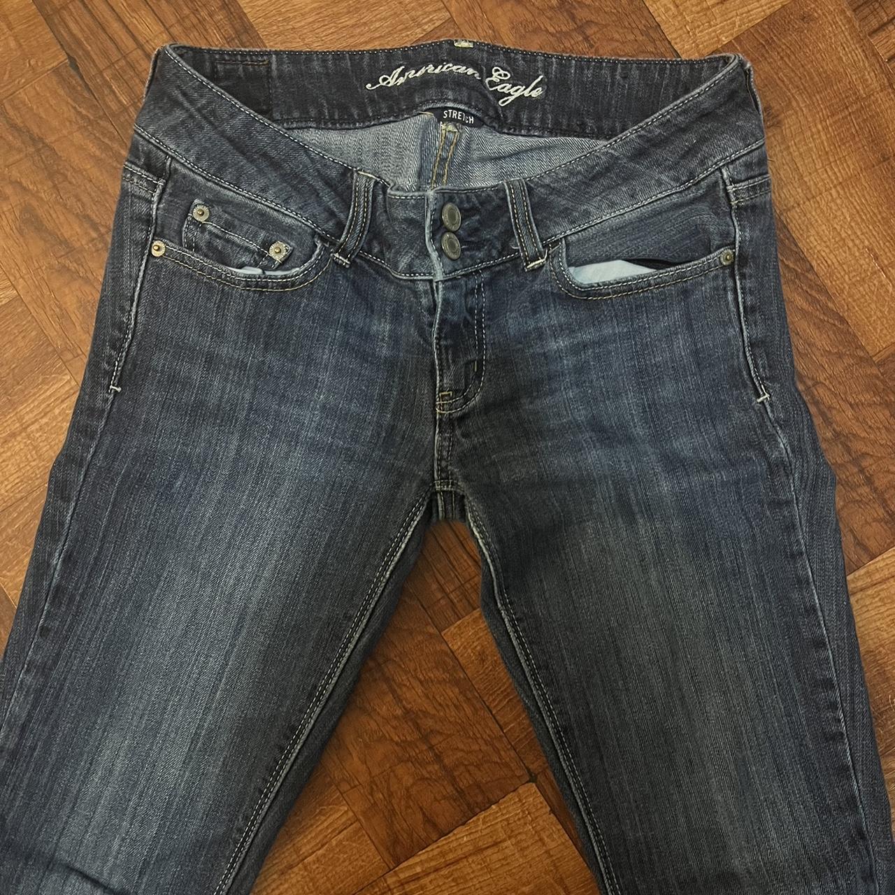 low rise flare american eagle jeans double... - Depop