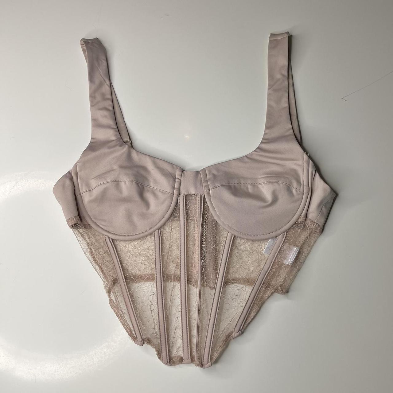 Dune Women's Cream and Tan Corset Depop