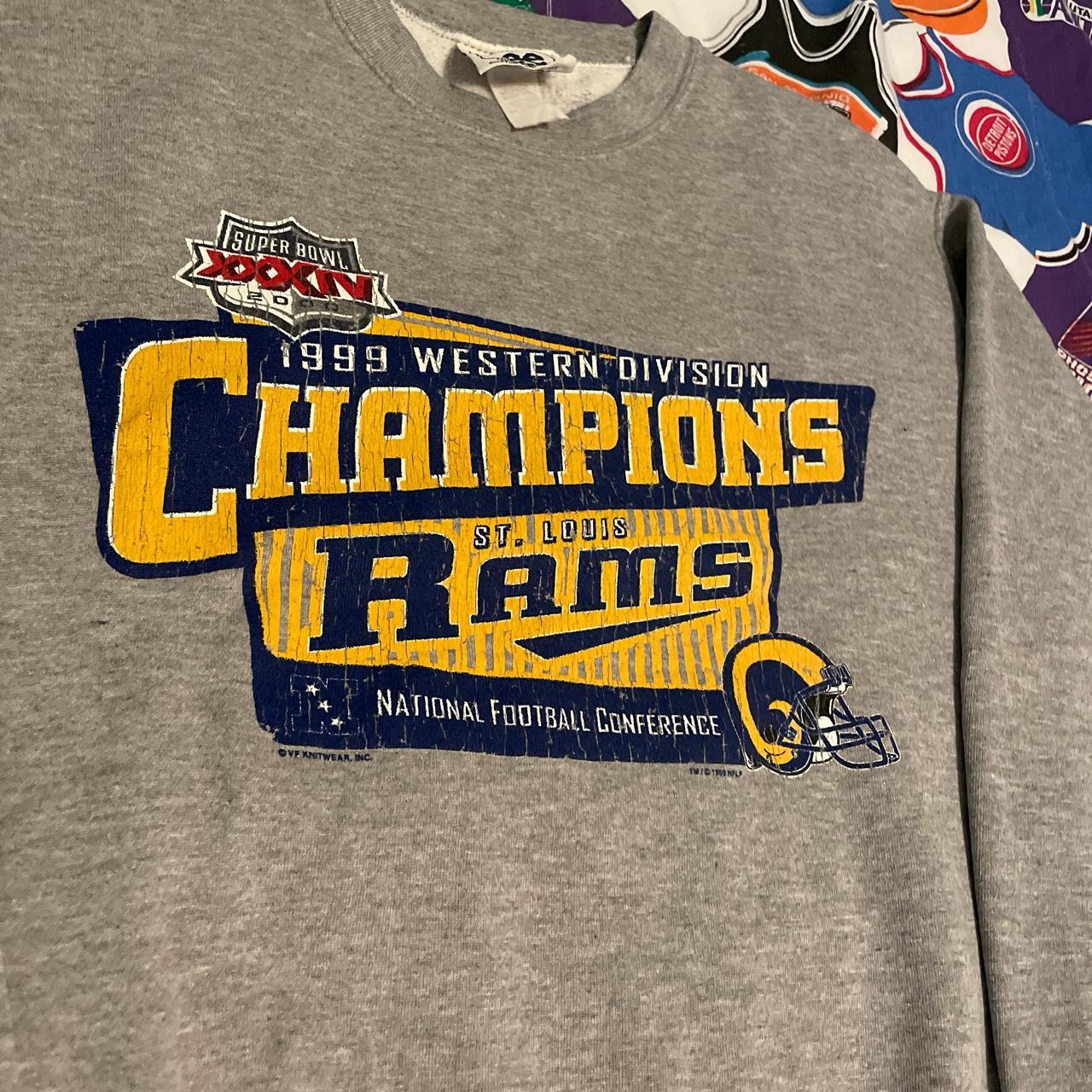 Vintage St Louis Rams Crewneck Sweatshirt Super Bowl - Depop