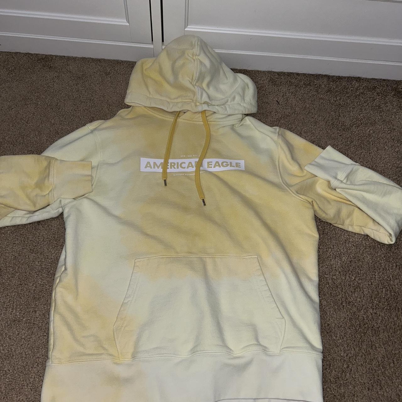 American Eagle yellow tie dye hoodie size medium