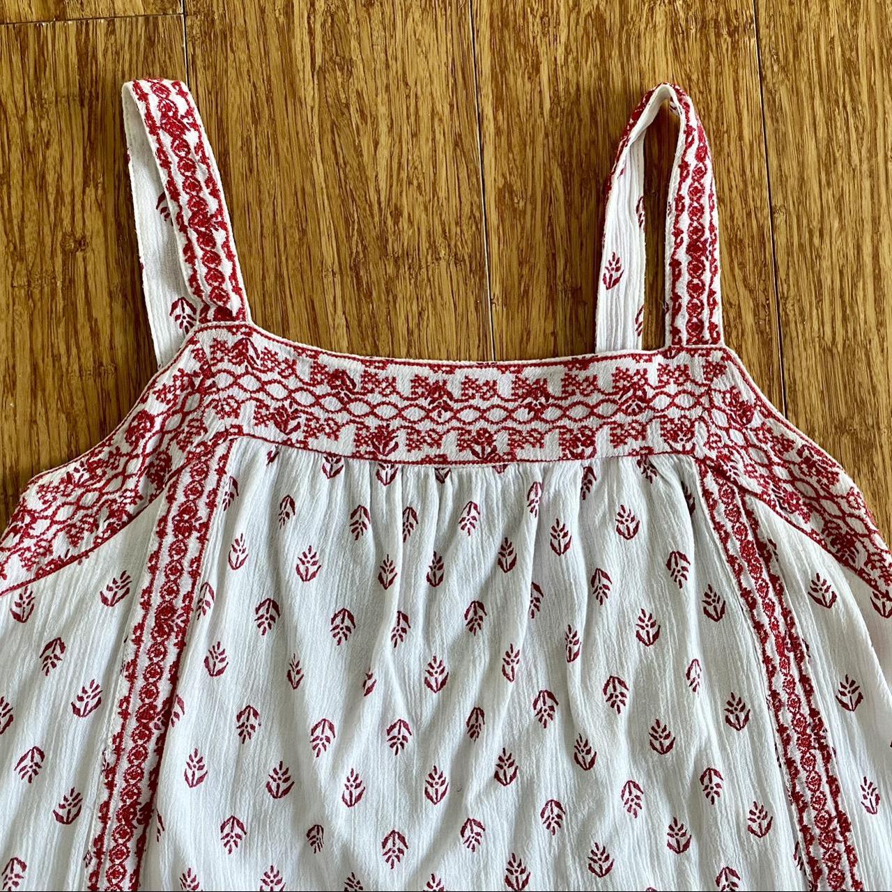 Cute Old Navy Babydoll dress White with red flower... - Depop