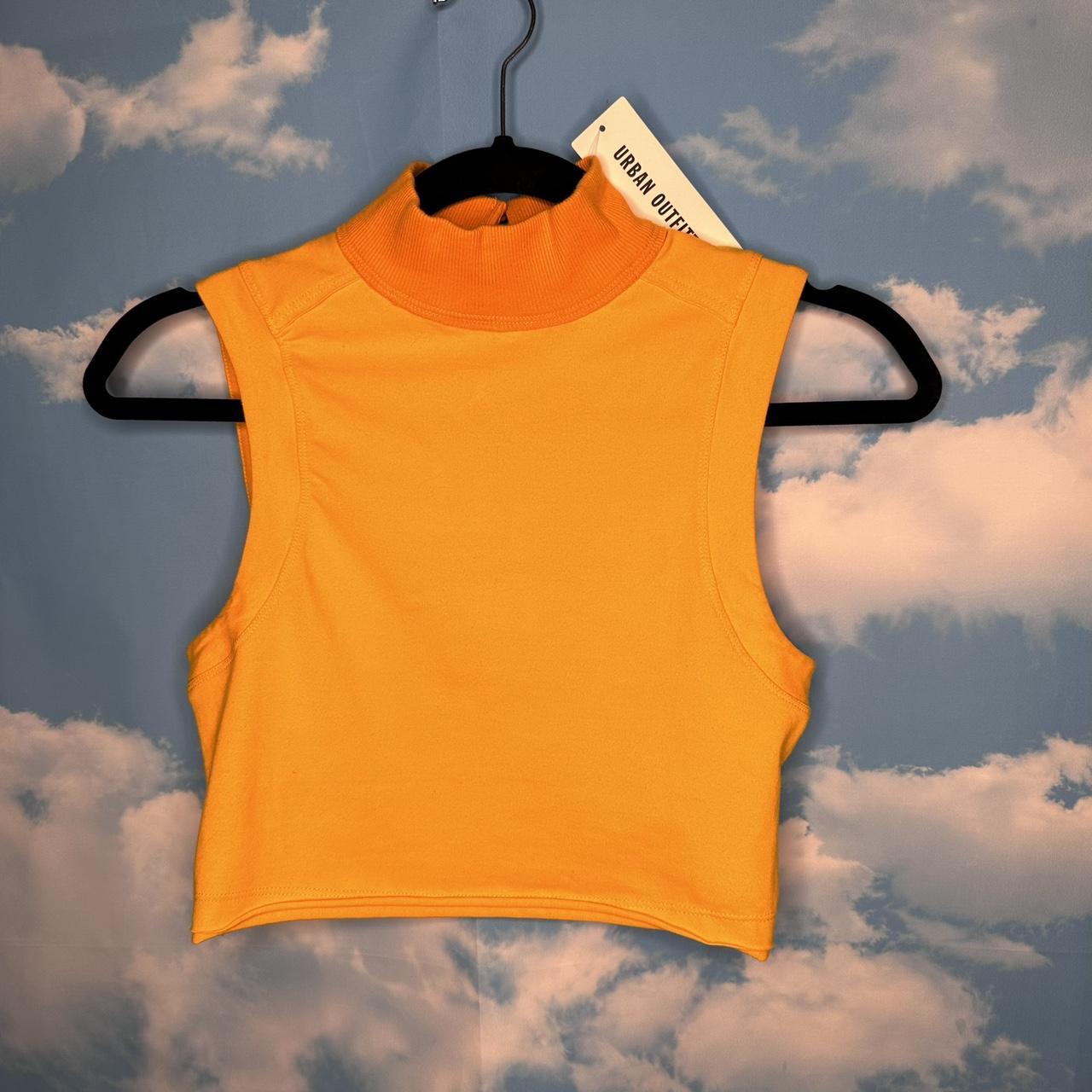 V cute UO sunflower yellow turtle neck crop top