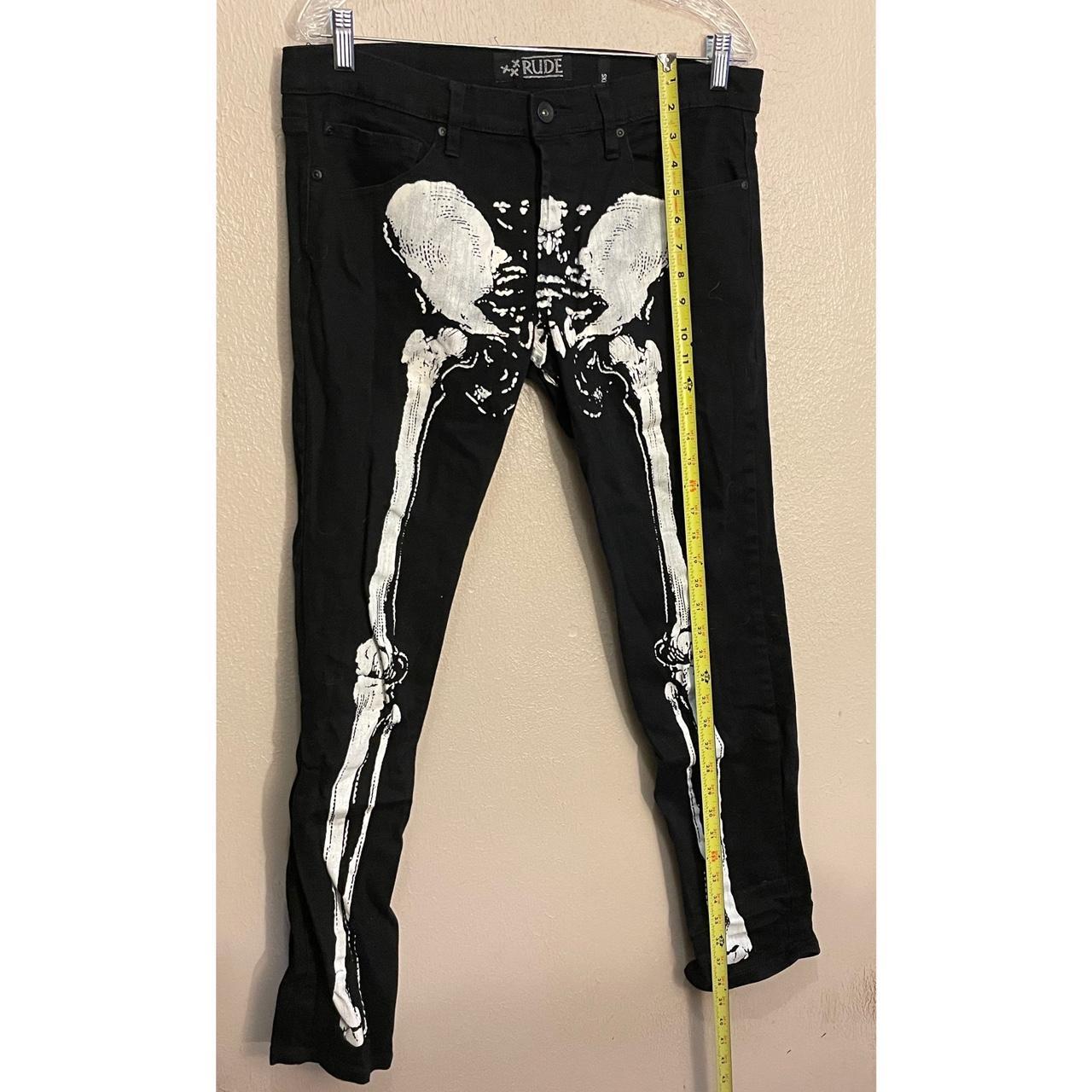 Rude black skeleton skinny 2024 jeans