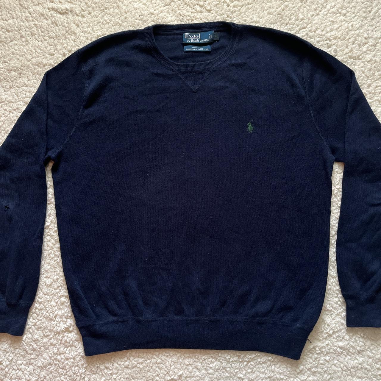 Vintage Polo Ralph Lauren navy blue sweater #polo... - Depop