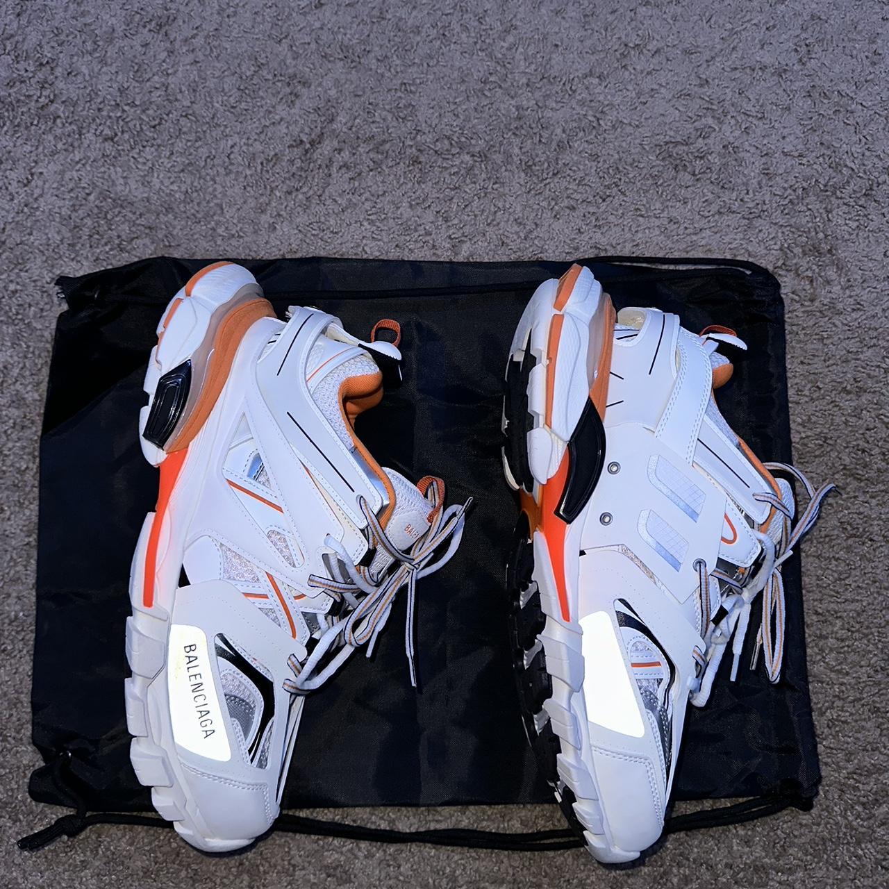 Balenciaga track white discount orange on feet