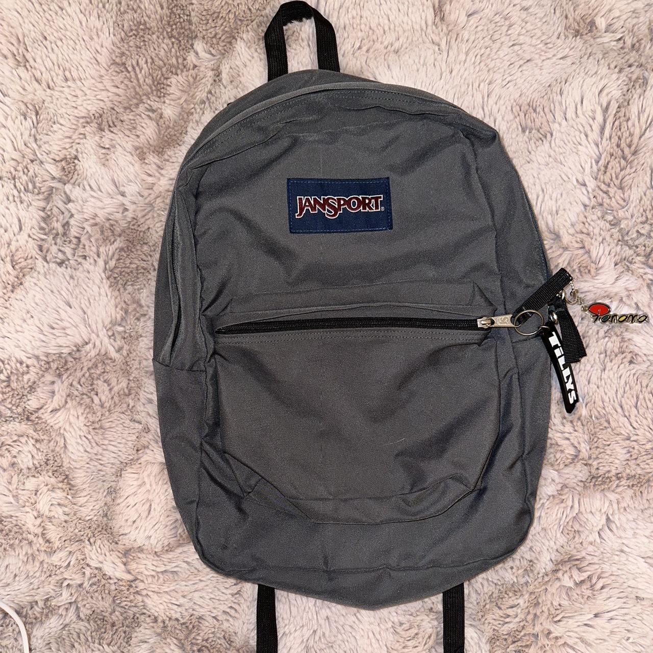 Gray, Jansport, backpack in really great condition Depop