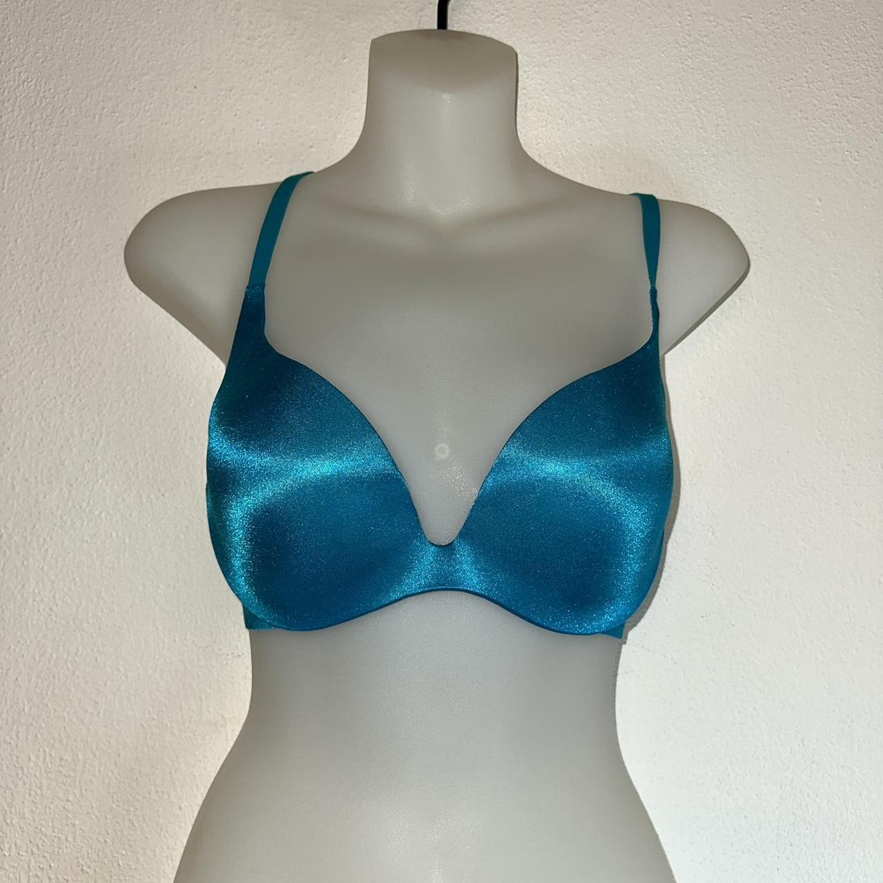 Victoria's Secret shimmer satin blue bra so gorgeous - Depop