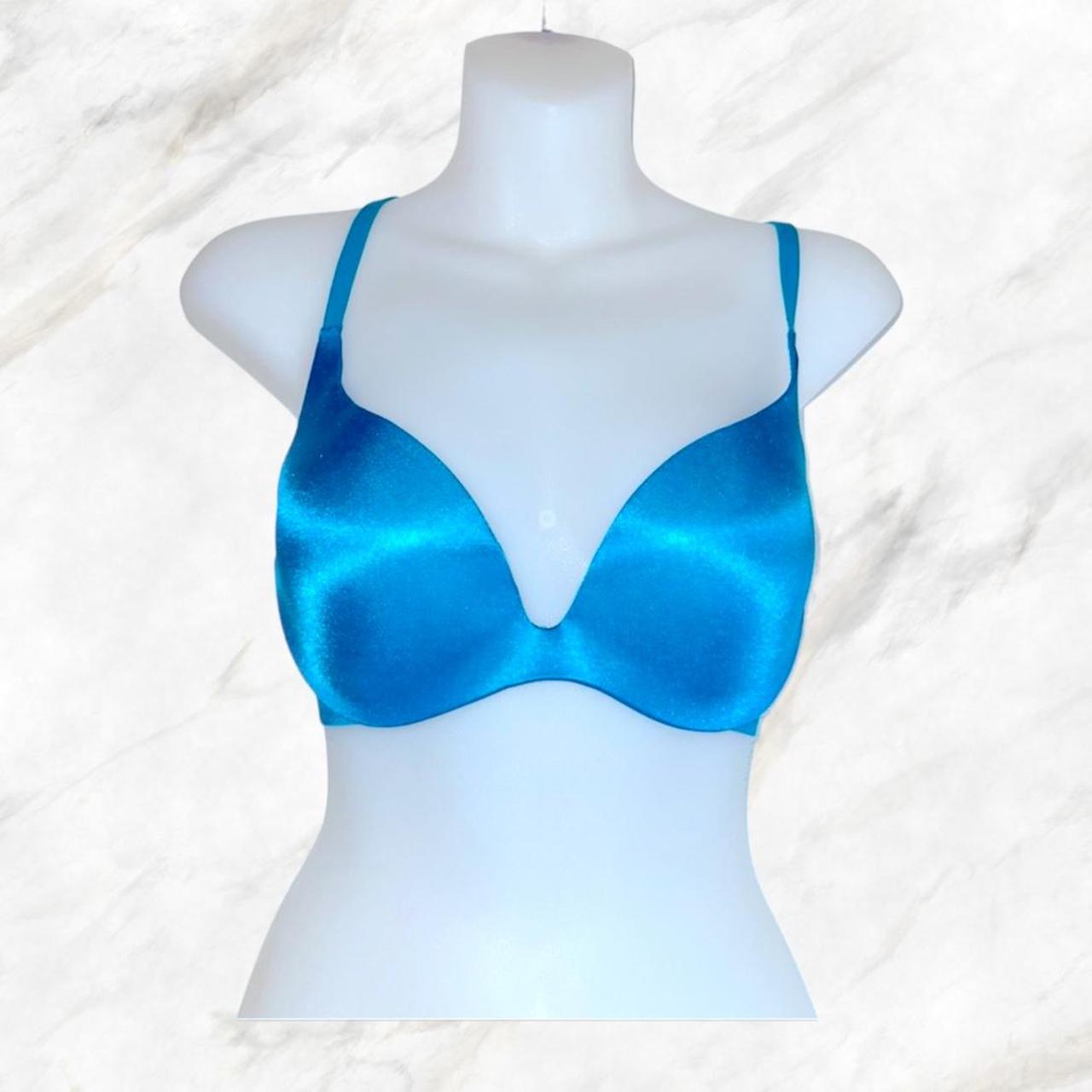 Victoria's Secret shimmer satin blue bra so gorgeous - Depop