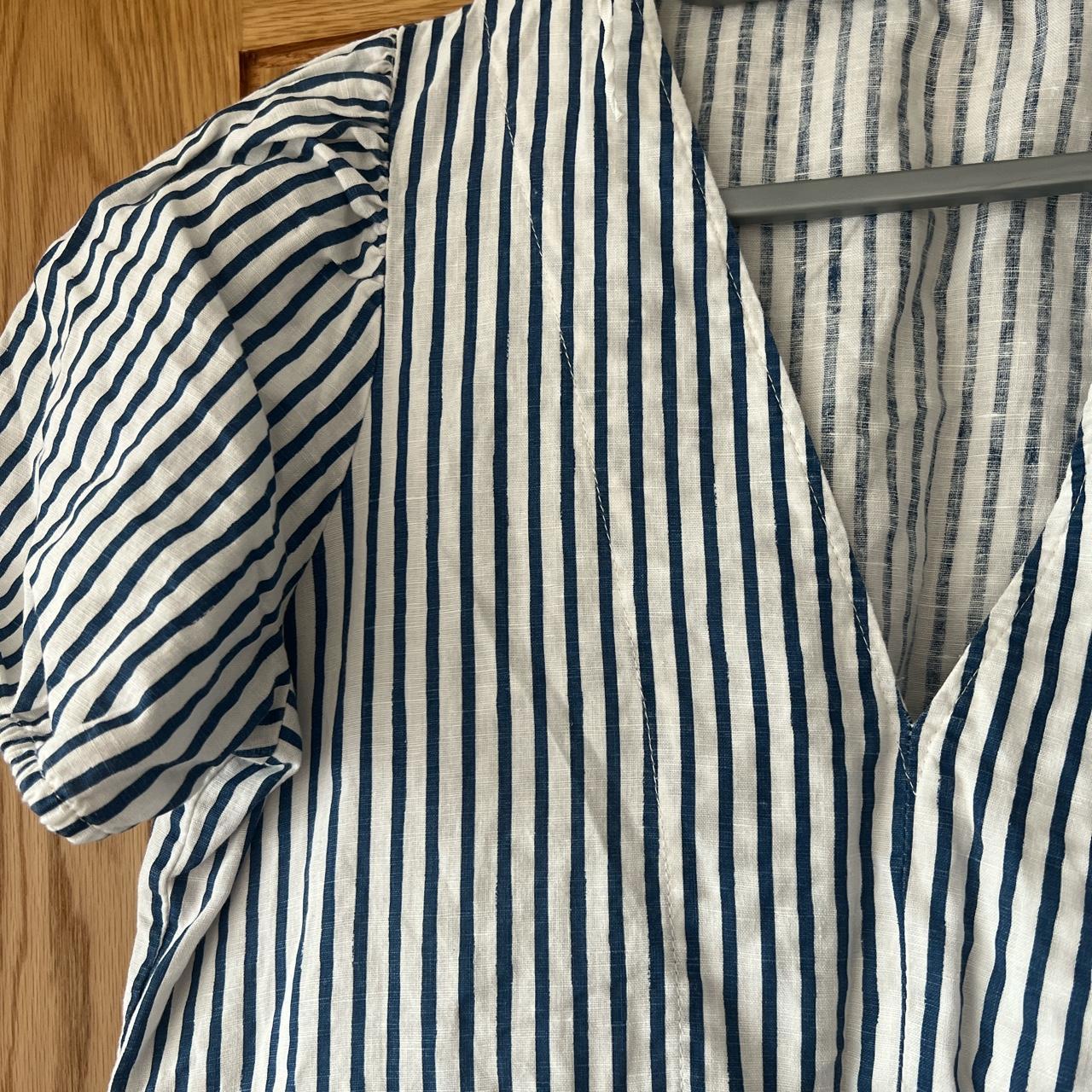 Zara blue and white stripe dress Size L would fit an... - Depop