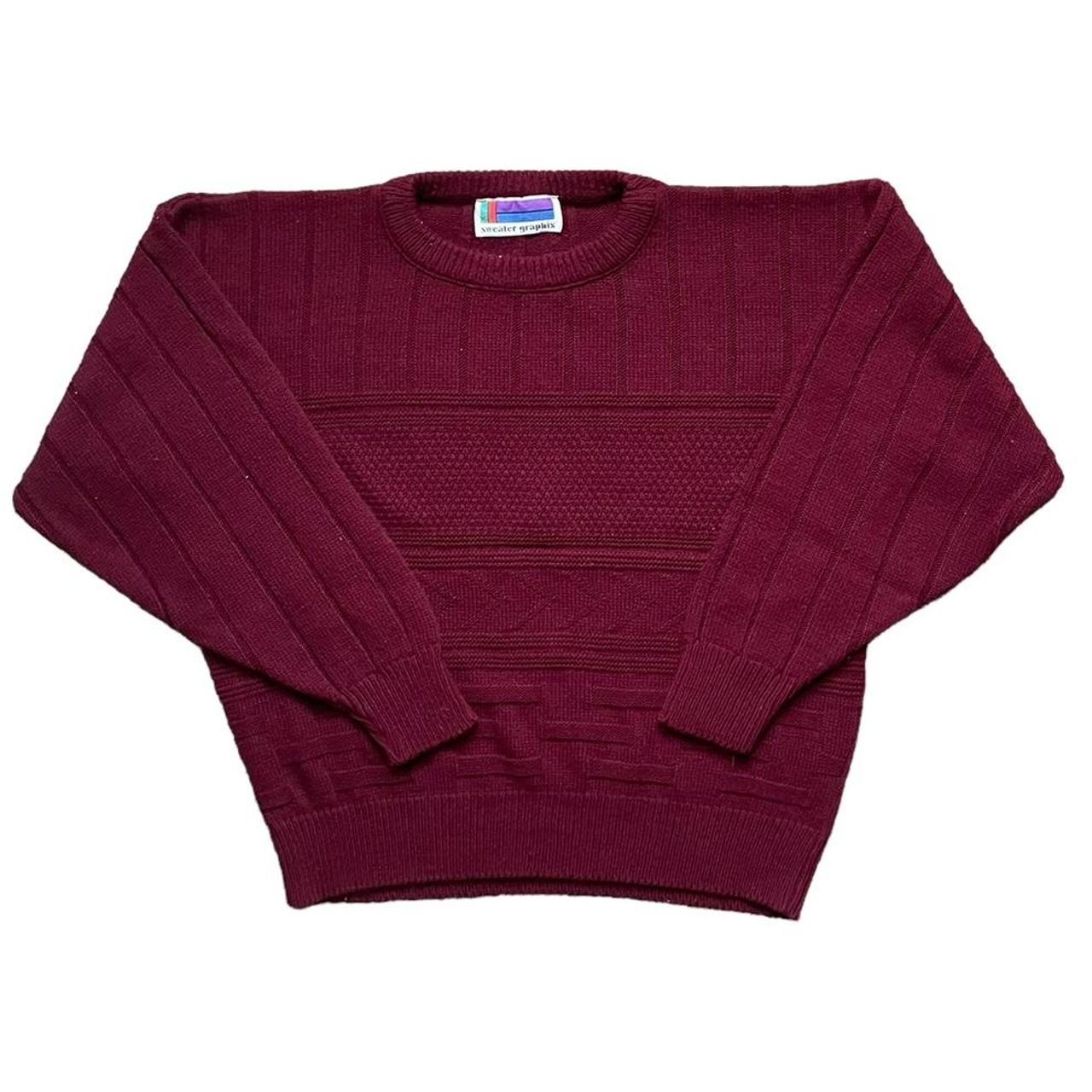 Dark red knitted sweater great condition! Adult... Depop