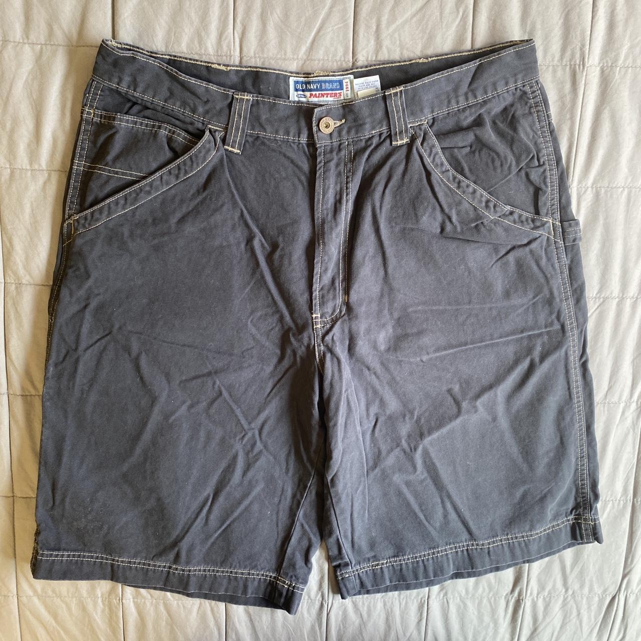Old Navy Men's Black and White Shorts Depop