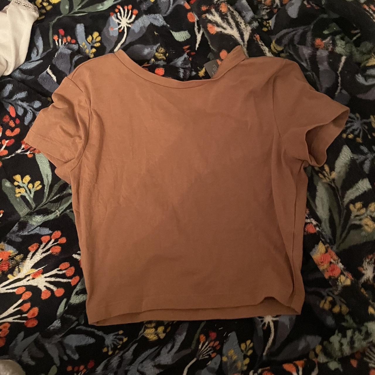 Brown cropped wild fable shirt. Perfect for fall or... - Depop