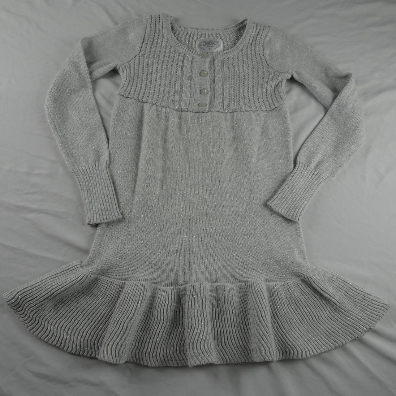 Q Justice Youth Girl Sparkly Grey Sweater Dress. Depop