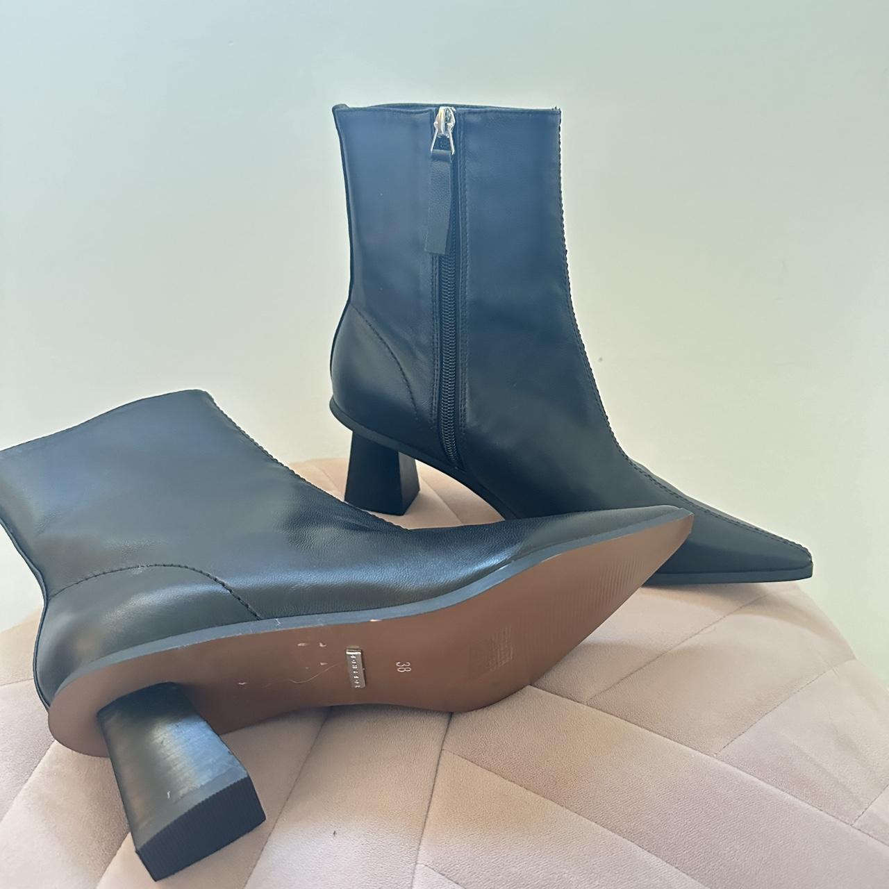 Black leather ankle outlet boots topshop