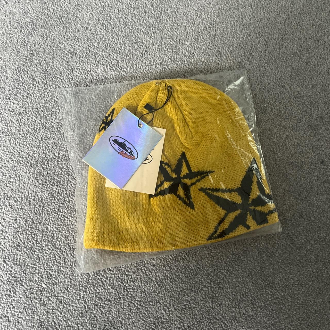 Corteiz crtz star beanie skully 4starz Yellow from... - Depop