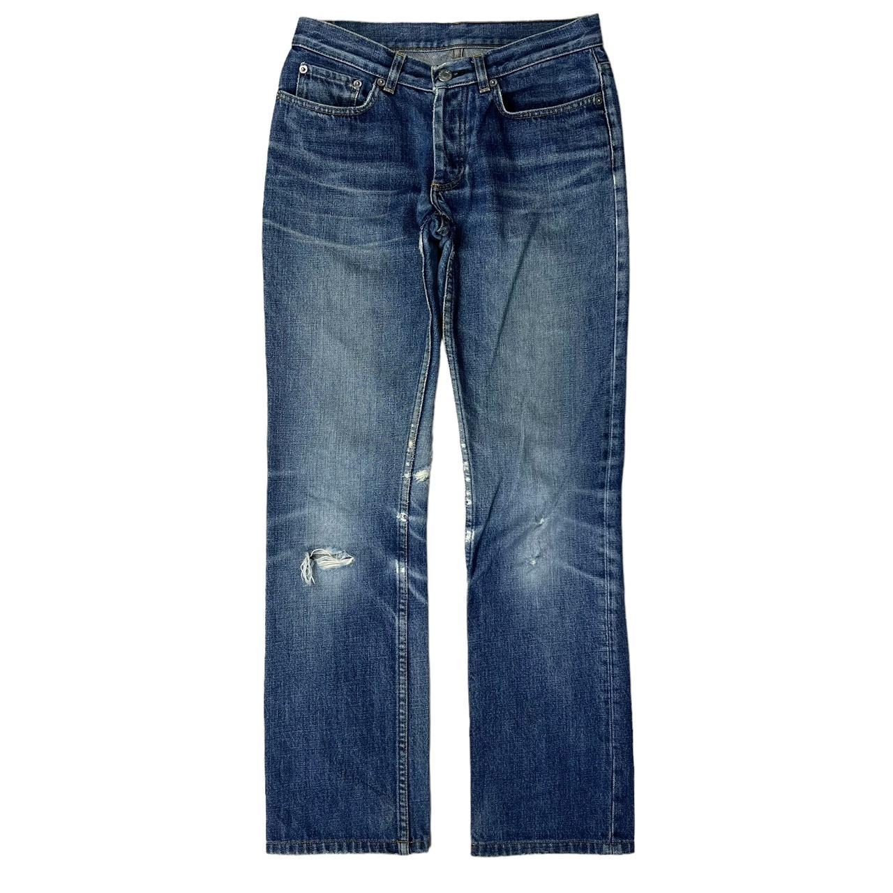Helmut Lang Archive Raw Silk Denim Classic 5 | Depop