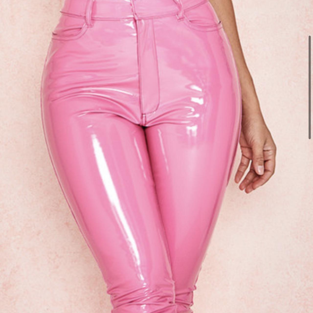 house of CB leather pants hot pink - Depop