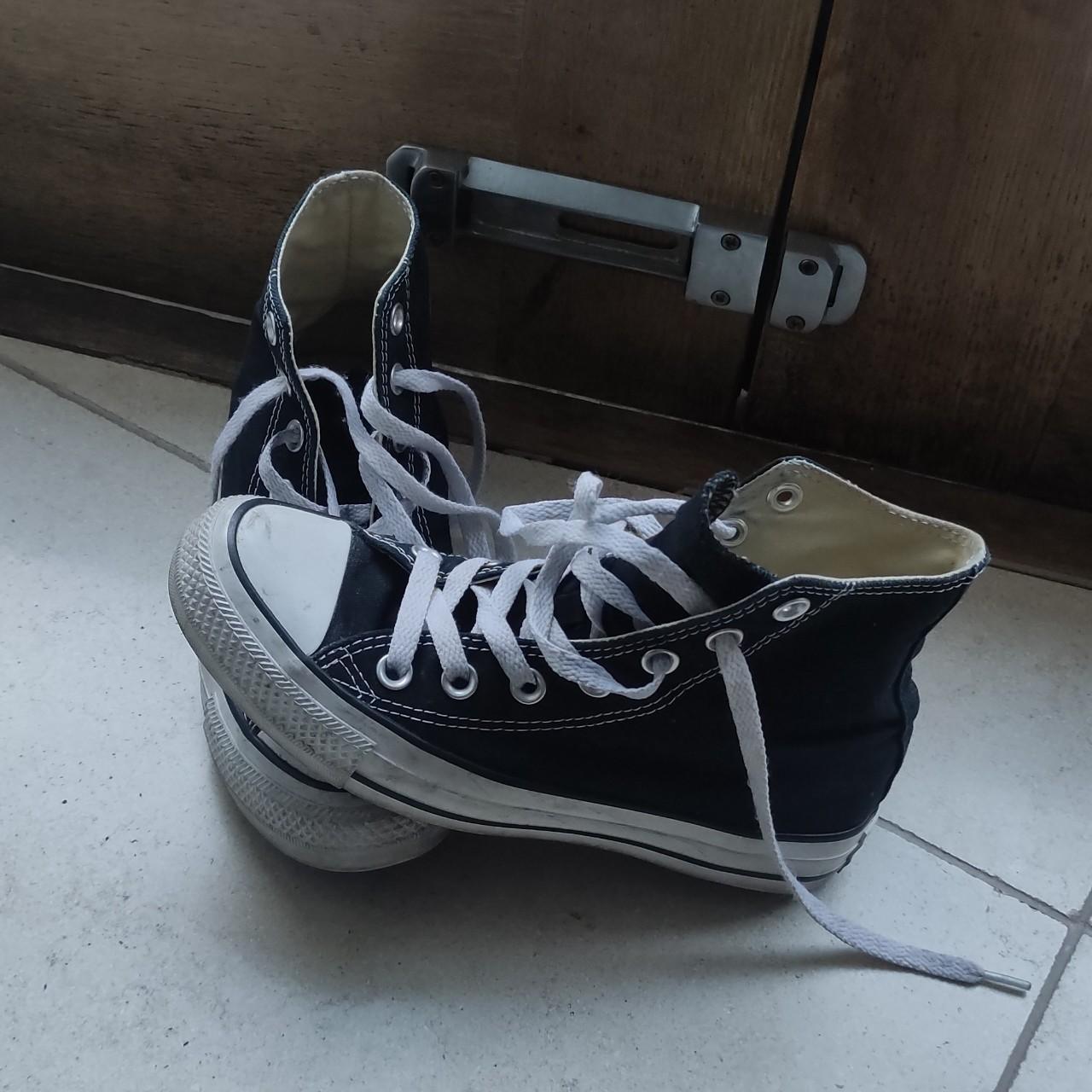 Black converse Size 3uk Depop