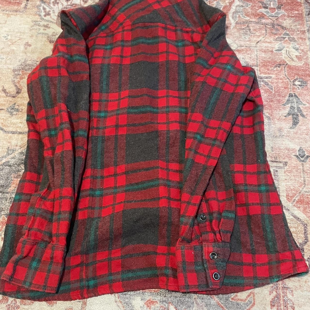 red and green women’s flannel from natural... - Depop