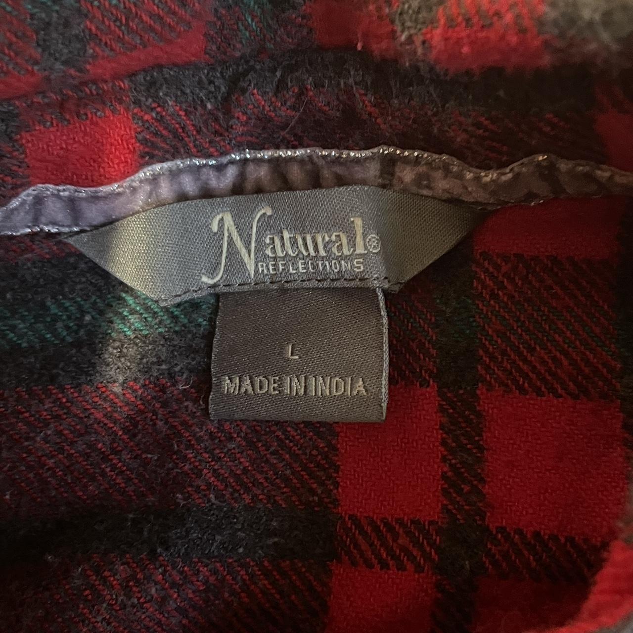 red and green women’s flannel from natural... - Depop