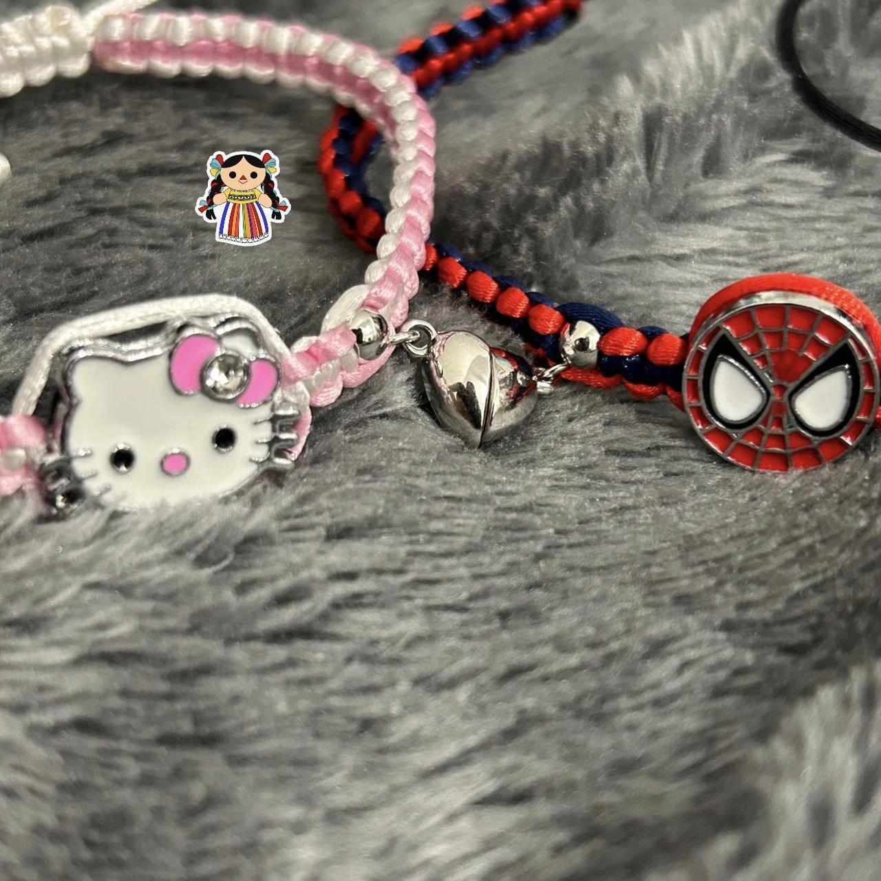 hello kitty x spider man couple matching bracelets - Depop