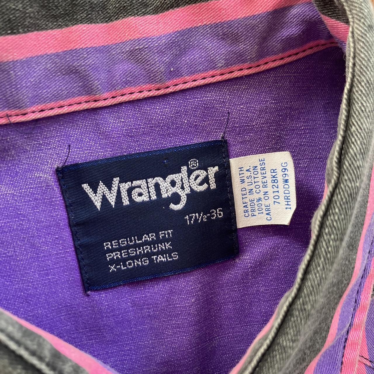 Wrangler Men's Pink and Purple Shirt | Depop