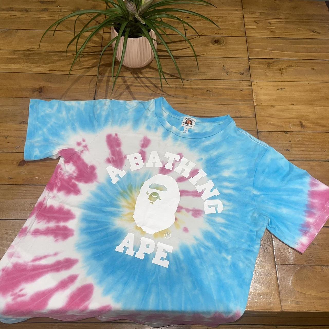 Bape Tie Dye Blue/Red T Shirt hotsell