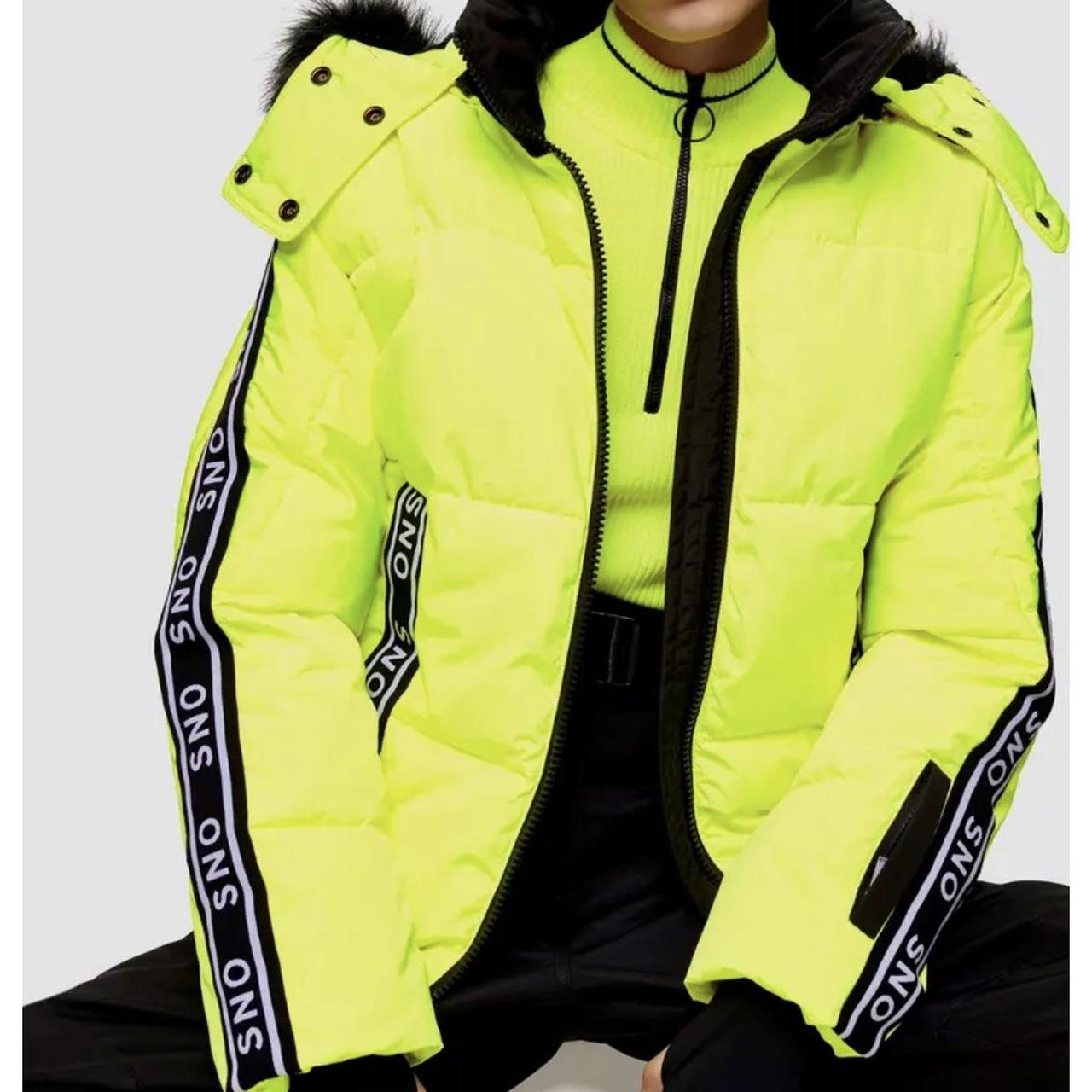 Topshop **Neon Yellow Logo Ski Jacket by Topshop SNO